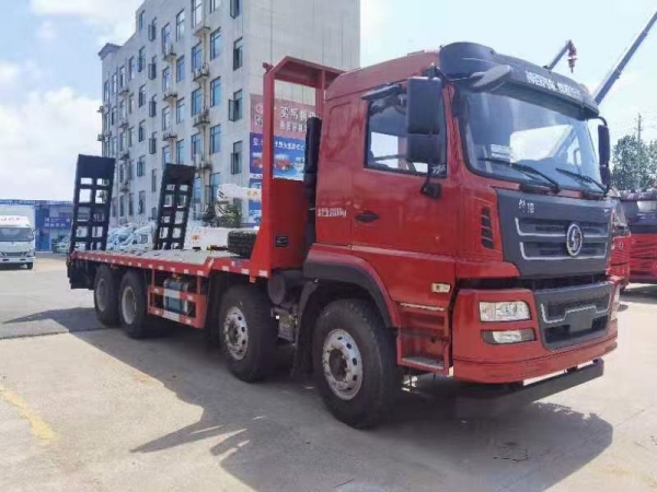 陜汽德龍前四后八平板運(yùn)輸車